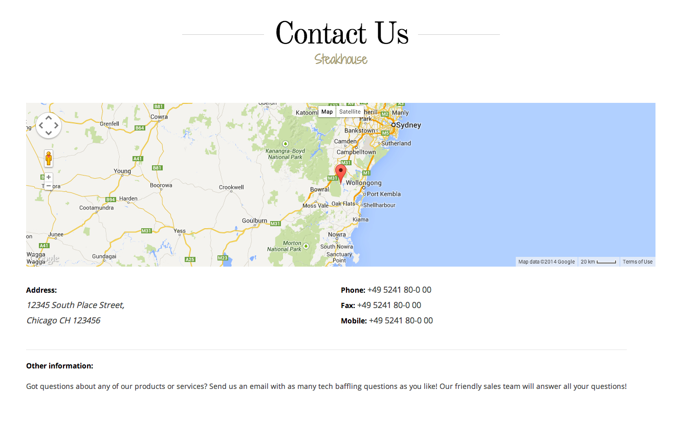 Contact subpage